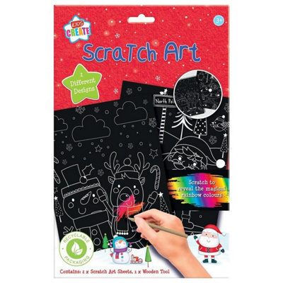 Festive Christmas Scratch Art 6 Pack - Red Christmas Crafts - image 1
