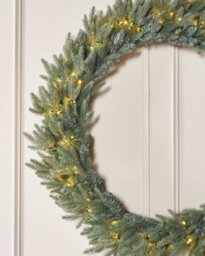 Werchristmas Green And Blue Pre-Lit Mixed Pine Wreath 1 M - thumbnail 1