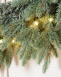 Werchristmas Green And Blue Pre-Lit Mixed Pine Wreath 1 M - thumbnail 3