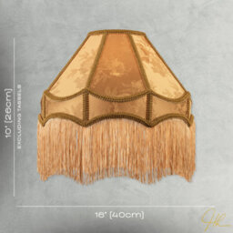 Happy Homewares Gold Faux Silk Large Victorian Lamp Shade With Textured Floral Decor - thumbnail 7