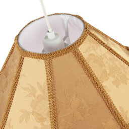Happy Homewares Gold Faux Silk Large Victorian Lamp Shade With Textured Floral Decor - thumbnail 5