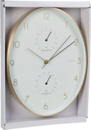Jack Stonehouse Indoor Oval Wall Clock 84.5Cm Thermometer And Hygrometer In White Dial Golden Rim Quartz Movement - thumbnail 8
