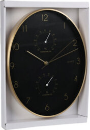 Jack Stonehouse Indoor Oval Wall Clock 84.5Cm Thermometer And Hygrometer In White Dial Golden Rim Quartz Movement - thumbnail 6