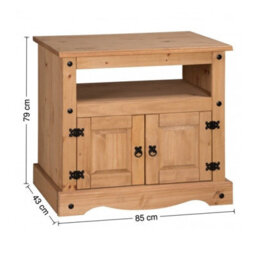 Mercers Furniture Corona Straight Tv Unit Media Cabinet Stand Solid Wood Pine With Mexican Styling Wooden - thumbnail 4