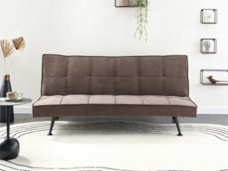 Beliani Sofa Bed 3 Seater Hasle Fabric Brown - thumbnail 2