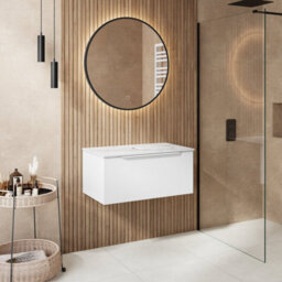 Affine 800mm Countertop Bathroom Vanity Unit Wall Hung Furniture Soft Close White - thumbnail 2