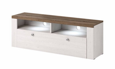 Arte Rustic Larona 41 Tv Cabinet 1400mm In Oak Sibiu Larche & Sonoma Truffle - Timeless Elegance H490mm D370mm - image 1