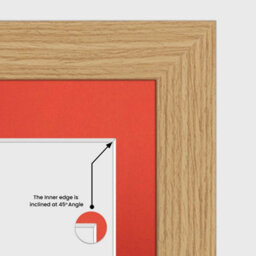 AK Frames 40X20Cm Light Oak Modern Multi Photo Frame With Poppy Red Mount - Holds 3 Apertures (3X) 6X4 Photos - thumbnail 7