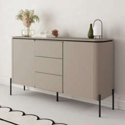Arte Bello Sideboard Cabinet 163Cm In Congo & Black - Spacious Storage With Push-To-Open Doors And Drawers - thumbnail 1