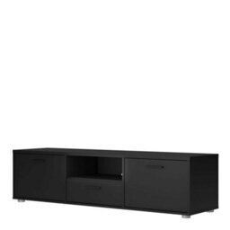 Wyld Haus Nagoya Compact Black Tv Unit 2 Doors 1 Drawer 1 Shelf - thumbnail 6