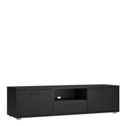Wyld Haus Nagoya Compact Black Tv Unit 2 Doors 1 Drawer 1 Shelf - thumbnail 4