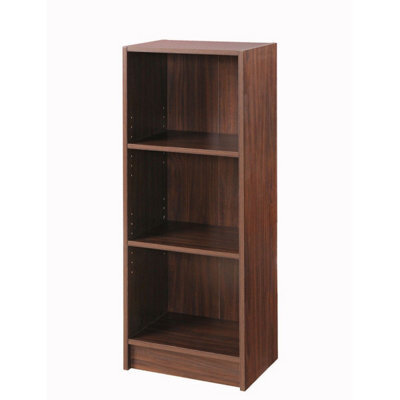 Timber Art Design 3 Tier Cube Bookcase Display Shelving Storage Unit Wood Furniture Walnut - image 1