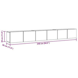 Berkfield Classic 3 Piece Tv Cabinet Set Concrete Grey Engineered Wood - thumbnail 7