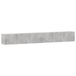 Berkfield Classic 3 Piece Tv Cabinet Set Concrete Grey Engineered Wood - thumbnail 1