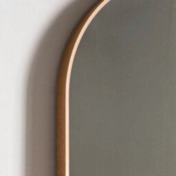 Gallery™ Gallery Yardley Gold Leaner Mirror 50 X 150Cm, Rounded Frame, Vertical Full Length Wall Mirror, Glass And Aluminium - thumbnail 3