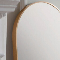Gallery™ Gallery Yardley Gold Leaner Mirror 50 X 150Cm, Rounded Frame, Vertical Full Length Wall Mirror, Glass And Aluminium - thumbnail 4