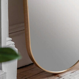 Gallery™ Gallery Yardley Gold Leaner Mirror 50 X 150Cm, Rounded Frame, Vertical Full Length Wall Mirror, Glass And Aluminium - thumbnail 5