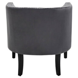 Orsina Grey Velvet Studded Chair, Easy To Clean Leather Armchair, Body Supportive Accent Chair - thumbnail 4