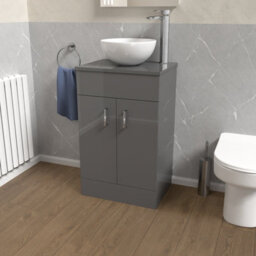 Nes Home 500mm Steel Grey Vanity Unit Cabinet With Worktop - thumbnail 2