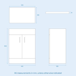 Nes Home 500mm Steel Grey Vanity Unit Cabinet With Worktop - thumbnail 6