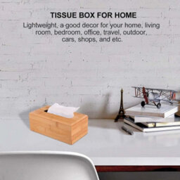 Square Wooden Tissue Hanky Box Holder Dispenser Home Office Bathroom Decor L - thumbnail 3