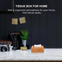 Square Wooden Tissue Hanky Box Holder Dispenser Home Office Bathroom Decor L - thumbnail 5
