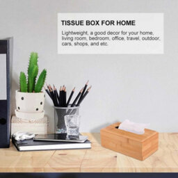 Square Wooden Tissue Hanky Box Holder Dispenser Home Office Bathroom Decor L - thumbnail 4