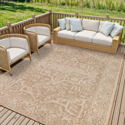 Livabliss Tuareg-Vintage Beigeivory Traditional Boho In- & Outdoor Jute-Look Rug 160 X 213 Cm Easy Care, Non Shedding - thumbnail 2