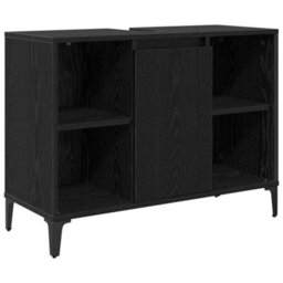 Walplus Sink Cabinet Black Oak 80 X 33 X 60 Cm Engineered Wood And Iron - thumbnail 2