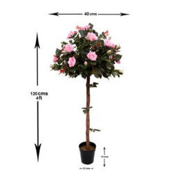 GreenBrokers Artificial Pink Rose Tree 30 Flowers 120Cm/4Ft - thumbnail 2