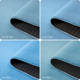 Comfy Washable Low Pile Living Room Area Rug - Anti-Slip Felt Backing Teal 50Cm X 80Cm - thumbnail 7