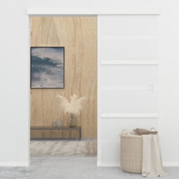 Berkfield Sliding Door Esg Glass And Aluminium 76X205 Cm Silver - thumbnail 3