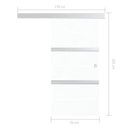Berkfield Sliding Door Esg Glass And Aluminium 76X205 Cm Silver - thumbnail 7
