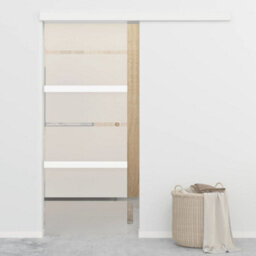 Berkfield Sliding Door Esg Glass And Aluminium 76X205 Cm Silver