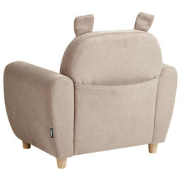 Wyld And Coco Little Hippo Kids Armchair, Taupe Fabric, Foam-Cushioned Seat And Armrests, Modern Design - thumbnail 5
