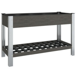Berkfield Garden Raised Bed With Shelf Grey 120X50X75 Cm Wpc - thumbnail 2