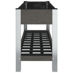 Berkfield Garden Raised Bed With Shelf Grey 120X50X75 Cm Wpc - thumbnail 4