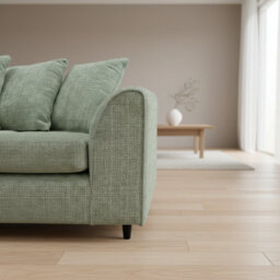 Abakus Direct Jumbo Chenille Corner Sofa In Sage Green Left Facing With Plush Chaise Extension - thumbnail 8