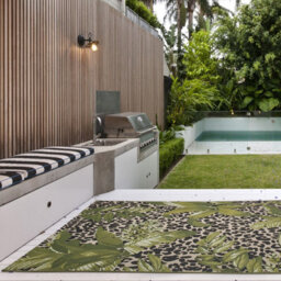 Green Outdoor Rug, Pictorial Stain-Resistant Rug For Decks Patio Garden, 20mm Thick Modern Outdoor Rug-200Cm X 285Cm - thumbnail 1