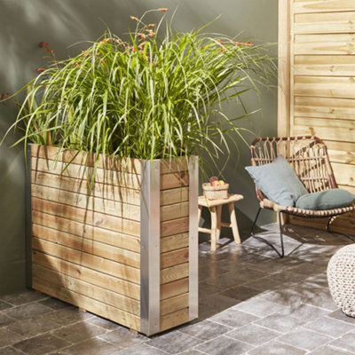 Cerland Bambou Outdoor Tall Rectangular Wooden Planter 100Cm - image 1