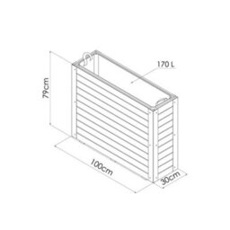 Cerland Bambou Outdoor Tall Rectangular Wooden Planter 100Cm - thumbnail 3