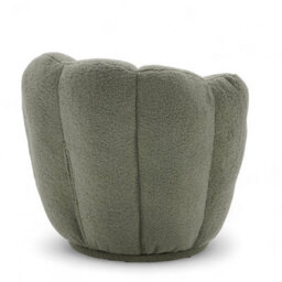 Teddy Boucle Fabric Sage Green Naomi Scalloped Barrel Chair - thumbnail 6