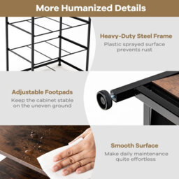 Gainoom Industrial 3-Drawer Black Storage Cabinet Dresser Freestanding Organizer - thumbnail 4
