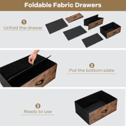 Gainoom Industrial 3-Drawer Black Storage Cabinet Dresser Freestanding Organizer - thumbnail 5