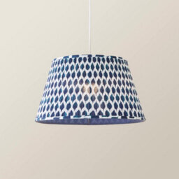 Valuelights Elijah Large Blue Ikat Pleated Tapered Lamp Shade (D) 45Cm - thumbnail 3