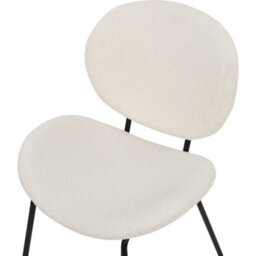 Beliani Bouclé Dining Chairs Set Of 2 White Armless With Black Iron Legs - thumbnail 8