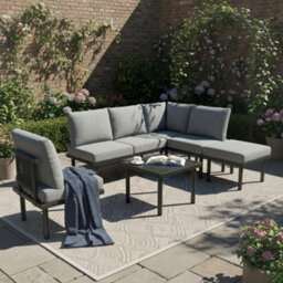 6 Seater Garden Furniture Set Rope Garden Sofa Set With Glass Coffee Table Galvanised Steel Frame Weatherproof Outdoor Patio Furni - thumbnail 2