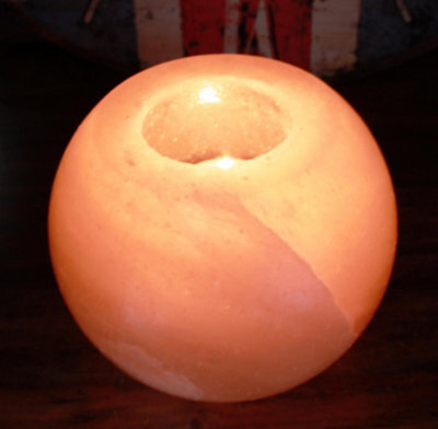 Serenityy Round Himalayan Salt Candle Holder - Natural Crystal Salt, Pink Tones, 600G