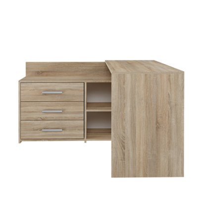 Dany Corner Desk With Drawers Sonoma Oak - image 1