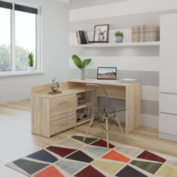 Dany Corner Desk With Drawers Sonoma Oak - thumbnail 4